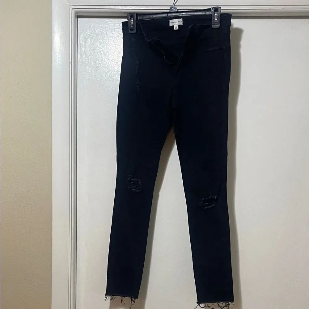 Kendall & Kylie Black Distressed Skinny Jeans size 5/6
